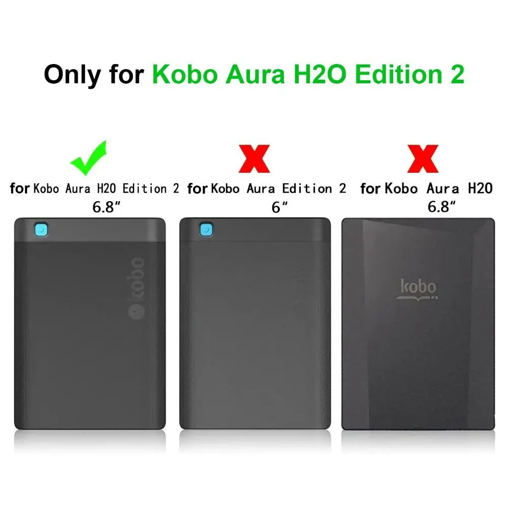 For Kobo Aura H2O Edition 2 Smart Case 6.8 inch eReader Cover Ultra Slim PU Leather Funda Auto Wake/Sleep Protective Shell