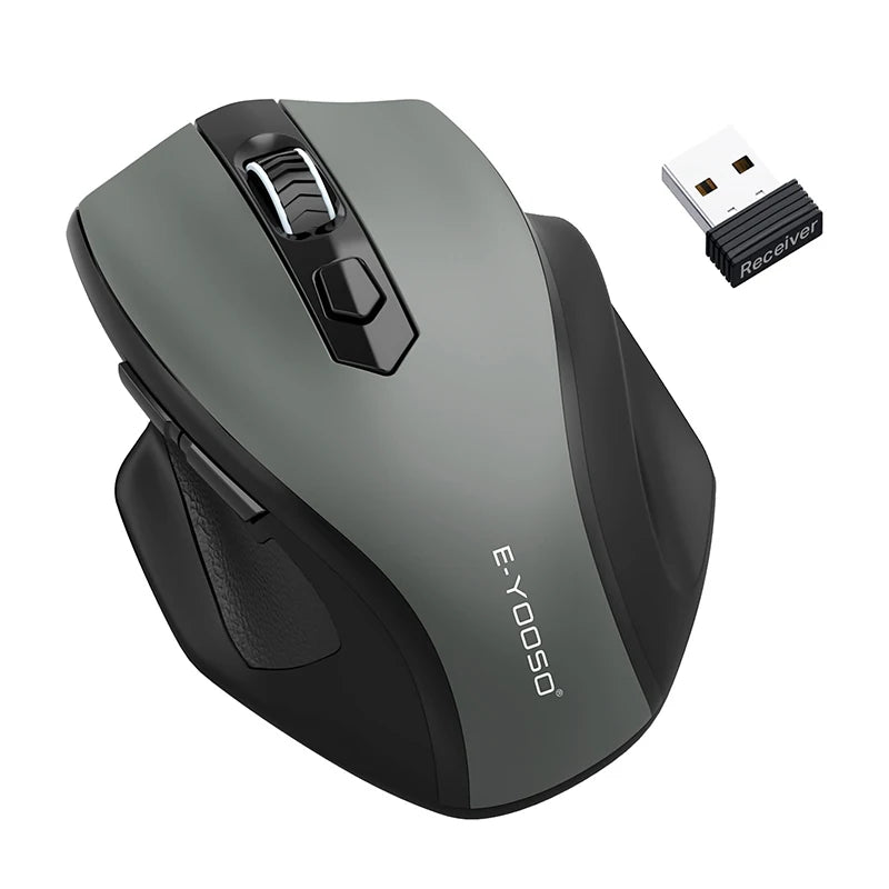 E-YOOSO 2.4G Wireless Mouse Portable Ergonomic Mouse Supports Power-saving Mode and Low Battery Reminder ,for Computer PC Laptop
