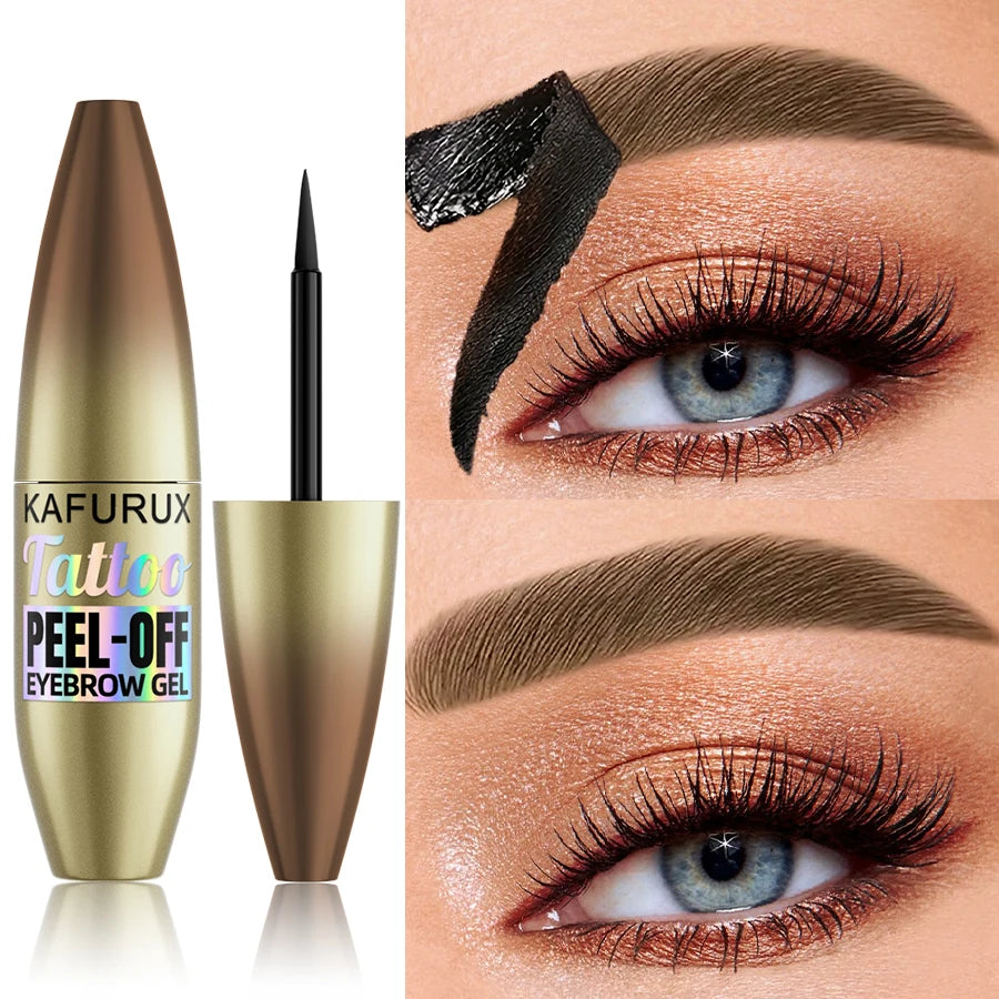 5 color waterproof tattoo eyebrow peel off tint with stencils-semi-permanent eyebrow tint easy to apply eye makeup long lasting