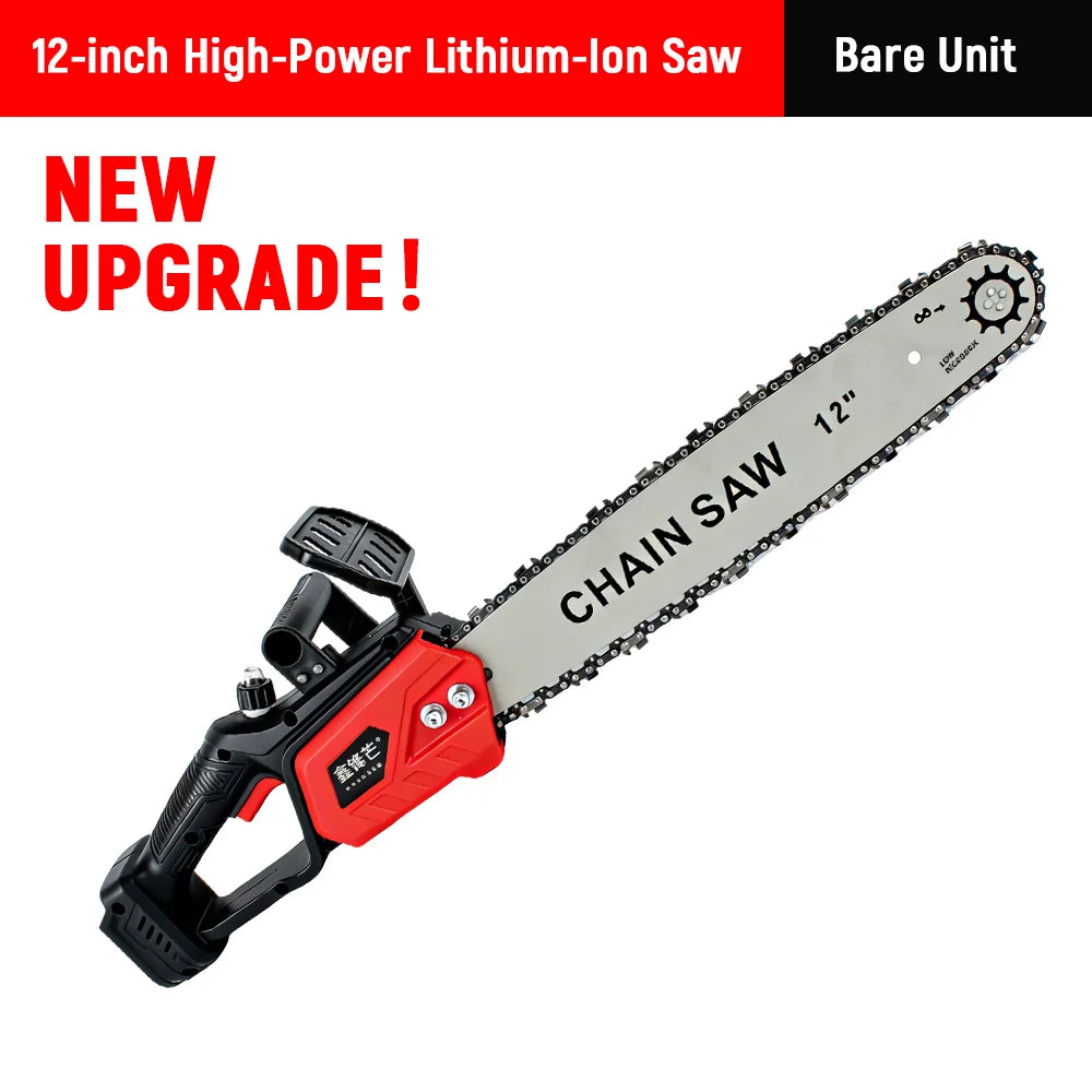 Brushless Cordless Electric Chainsaw - 12" & 16" Rechargeable Wood Cutting Tool (Compatible with Makita 21V Battery)