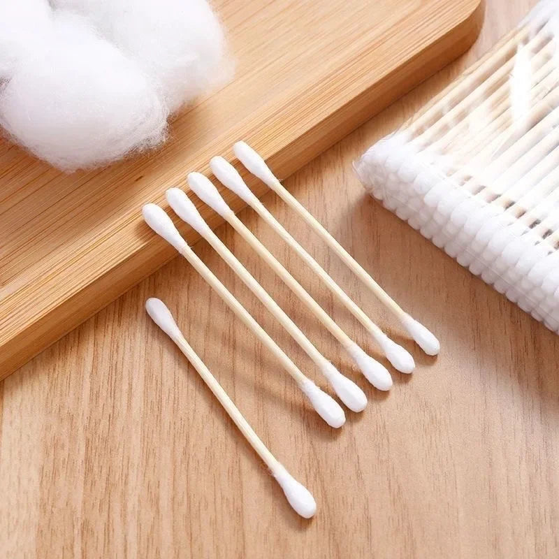 Double-ended Cotton Swabs - Precision Pointed and Rounded, Sterile Cosmetic Cotton Swabs, Makeup Remover Cotton Swabs