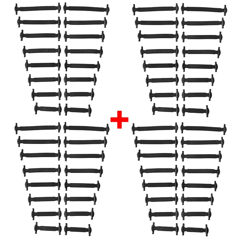 Premium Silicone No-Tie Shoelaces - 16-Piece Elastic Lazy Laces Set