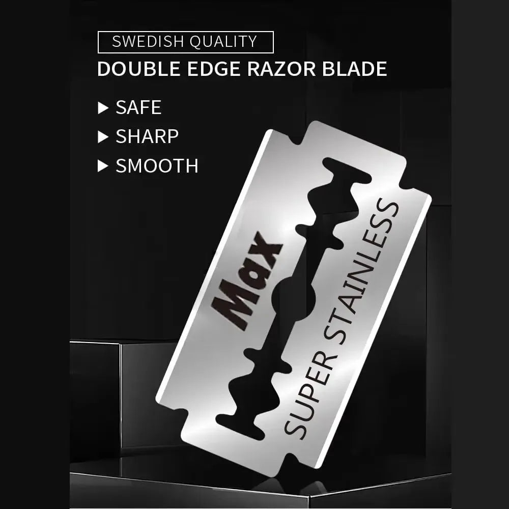 KVIFO NEW Manual Shaver for Men Barbershop Razor Stainless Steel Shank Is Easy To Use Safety Razor Shaving Razor with Blades