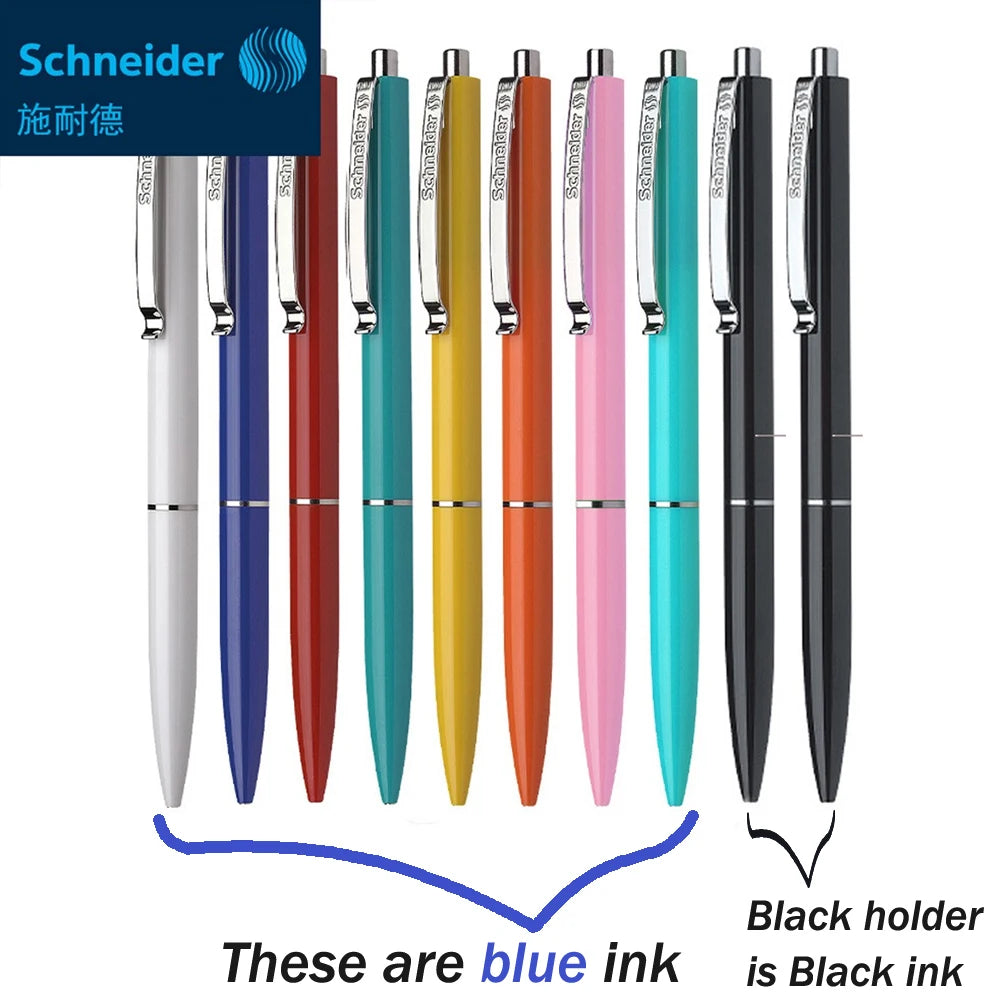 10PCS Schneider K15 Ballpoint Pens with Steel Clip,Smooth Black Blue Ink 0.5mm Waterproof Wtiring Pen Bussiness Office Supplies