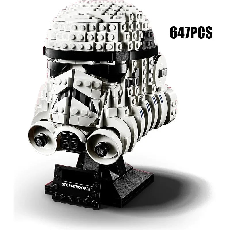 Space Wars Galaxy Warriors Helmet Building Blocks 75327 TIE Fighter Pilot Darth Vader The Mandalorian Luke Hat Bricks Toys Gifts