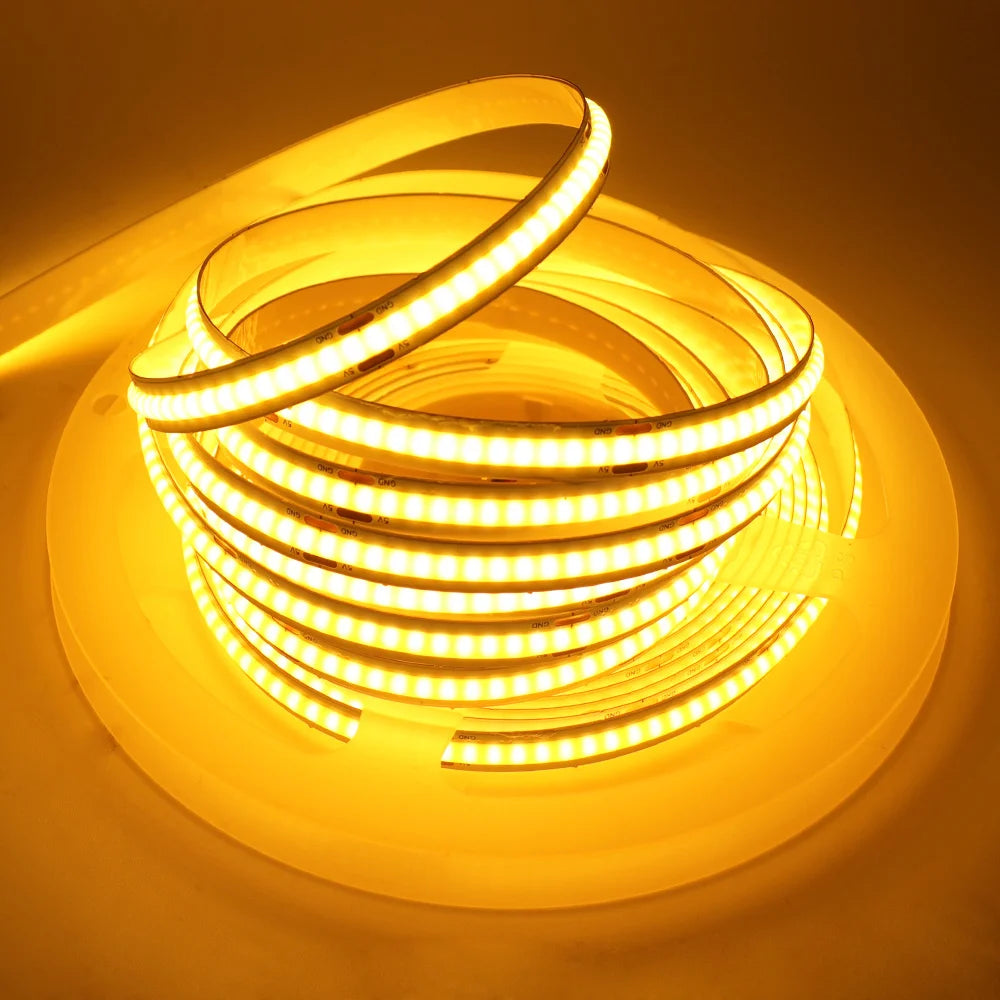Premium 5V USB COB LED Strip Light - 320LEDs/m Flexible Ribbon Tape