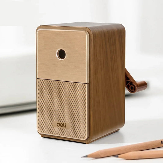 Deli Adjustable Hand Crank Pencil Sharpener - Professional Desktop Sharpener with Long-Lasting Blade