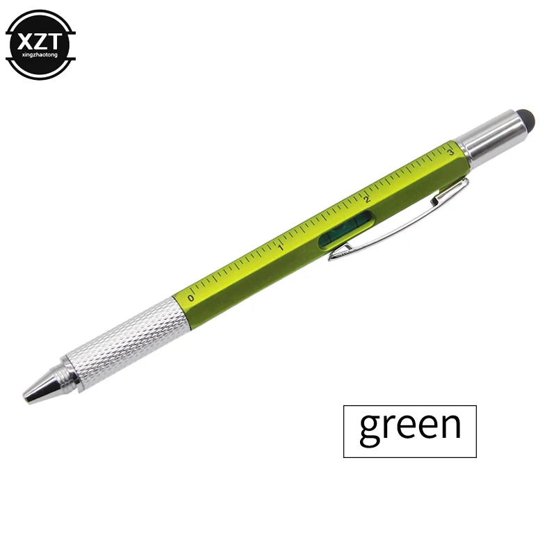 7 in1 Multifunction Screwdriver Ballpoint Pen with Modern Handheld Tool Measure Technical Ruler Touch Screen Stylus Spirit Level