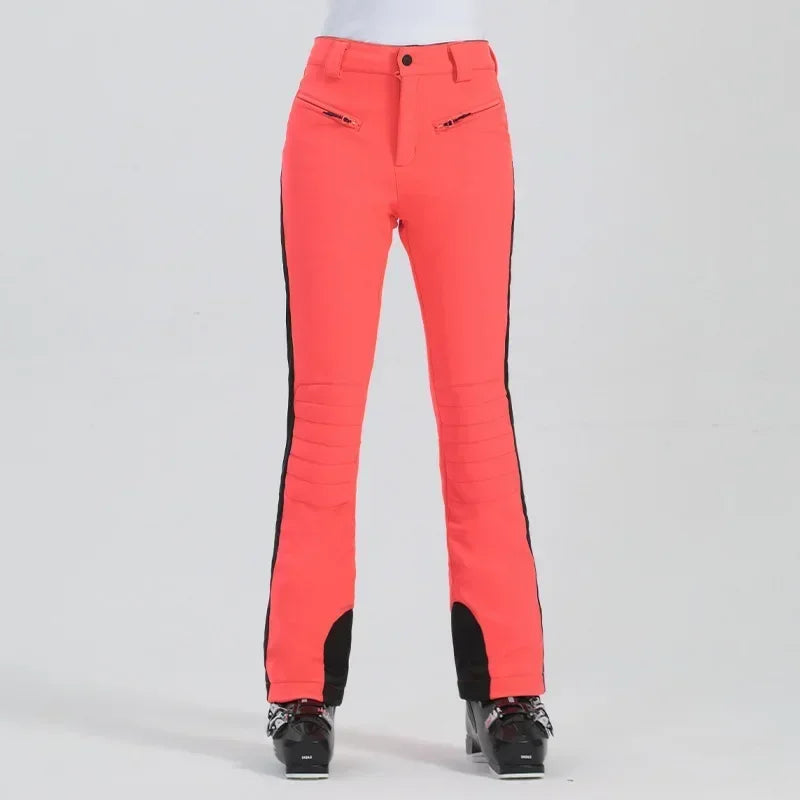 Winter Women Ski Pants 2025 New High Elasticity Warm Skiing Trousers Outdoor Windproof Waterproof Sports Snowboarding Pants
