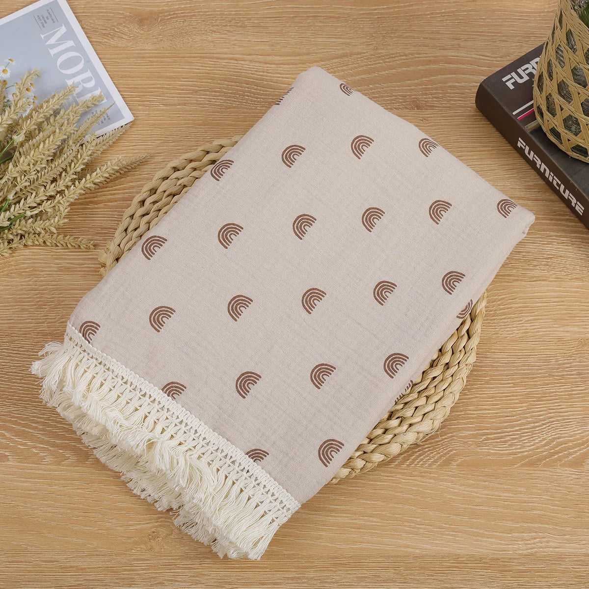 Premium Cotton Muslin Baby Blanket - Cute Bear Swaddle for Newborns