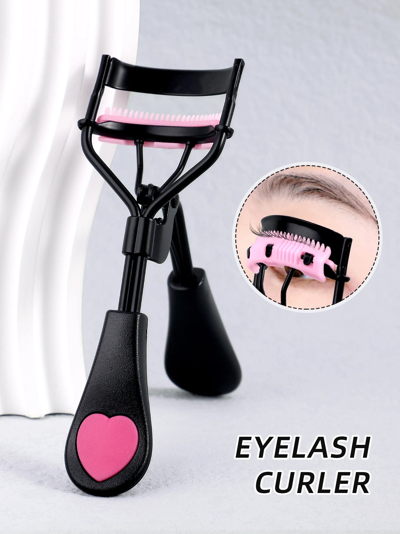 Stainless Steel Eyelash Curler with Comb - Professional Lash Curling Tool
