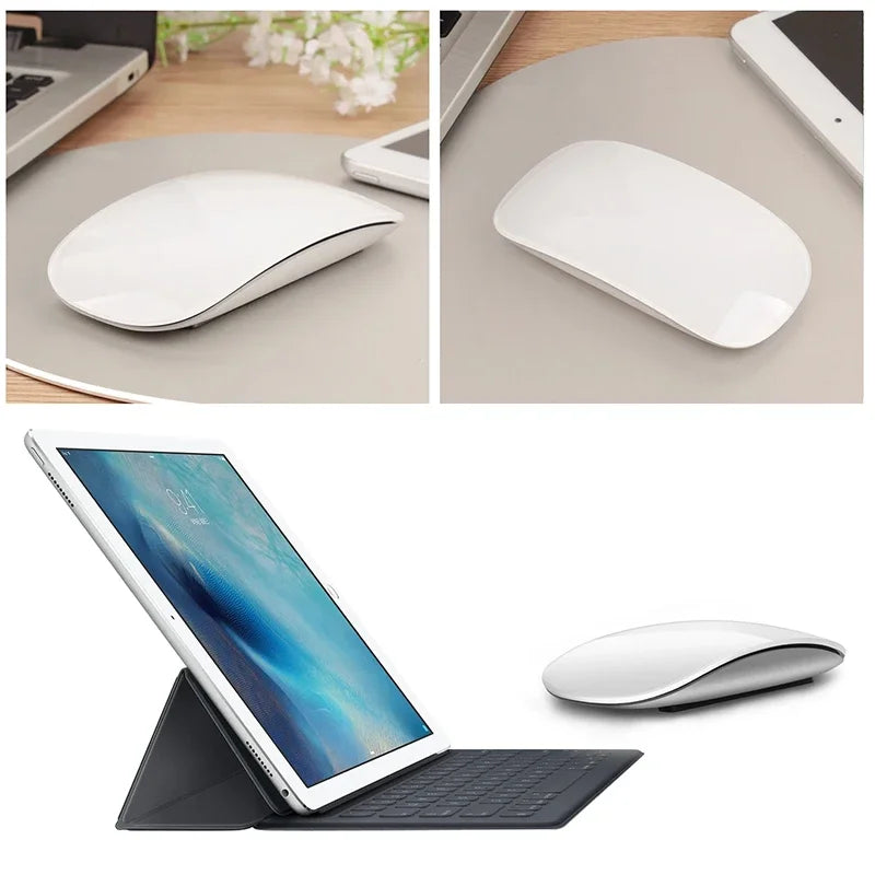 Lenovo Rechargeable Bluetooth 5.0 Wireless Mouse - Ultra-Thin Silent Touch Mouse for Laptop, iPad, Mac & PC
