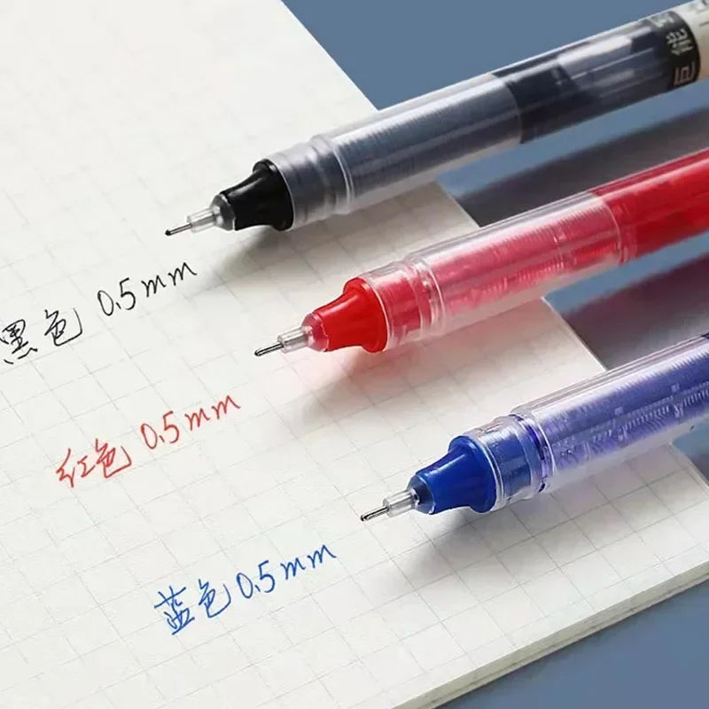 10Pcs High Quality Needle Type Gel Pens Straight Liquid Ballpoint Pen Kawaii Stationery School Office Supplies Student Writing