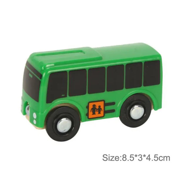 Wooden Magnetic Trolley Wood Track Accessories Car Train Track Scene Airplane Truck Wooden Tracks Educational Toys Children Gift