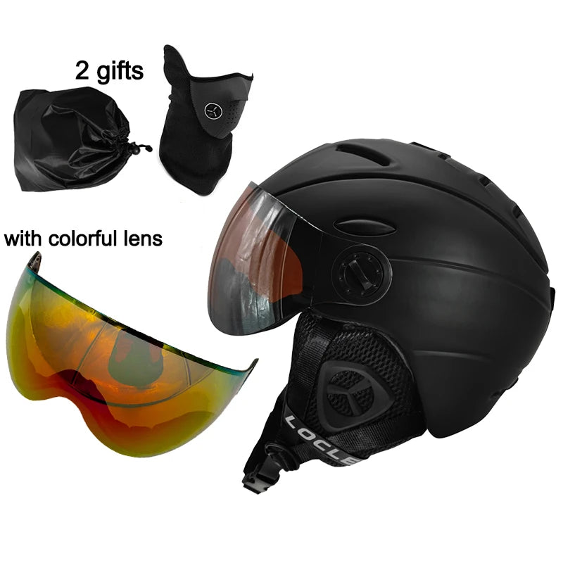LOCLE Goggles Skiing Helmet Visor Men Women IN-MOLD CE Certificate Outdoor Sports Snow Snowboard Helmet Skateboard