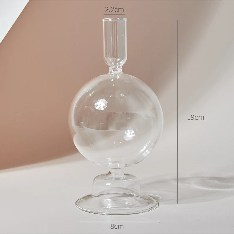 Modern Glass Candleholder Nordic Home Decor Clear Glass Candle Holder Candlelight Home Decoration Ornaments Candel Holder
