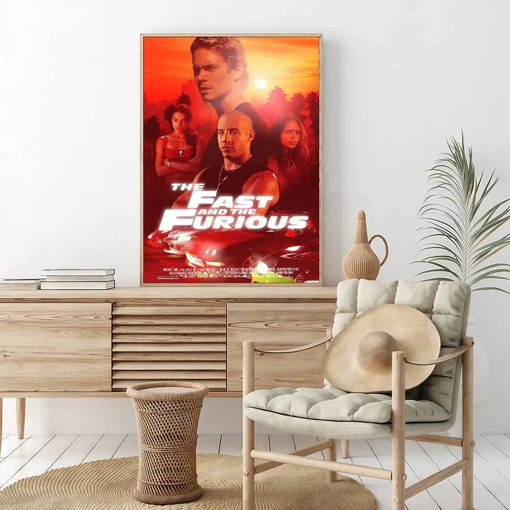 Fast And Furious Movie Whitepaper Poster HD Quality Poster Wall Art Painting Study Room Wall Decor