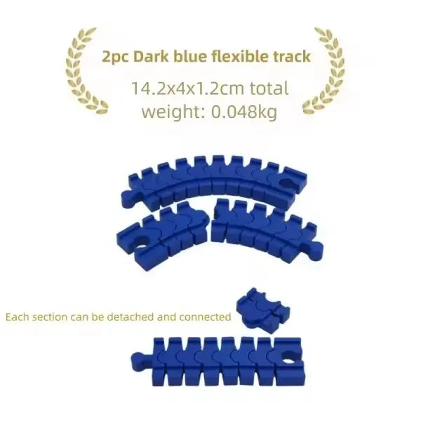 Wooden Train Track Accessories Plastic Flexible Tracks Turntable Slope Bridge fit for Brand Wood Tracks Railway Toys for Kids