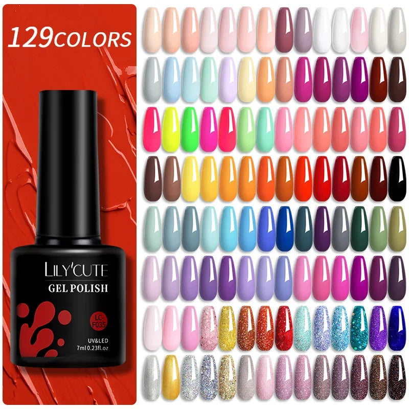 LILYCUTE Professional Gel Nail Polish - 7ml Long-Lasting UV/LED Nail Varnish