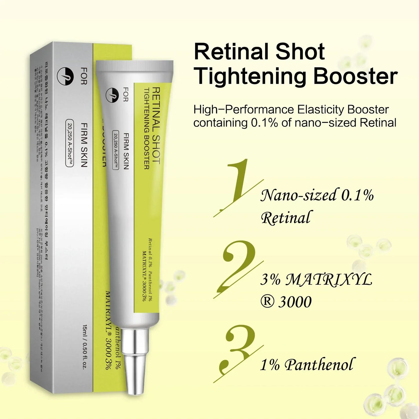 Anti-Aging Retinal Serum 15ml 0.1% Nano Retinal MATRIXYL 3000 Tightens Skin Fights Wrinkles Shrinks Pores