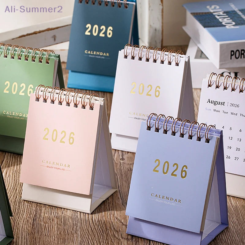 2026 Simple Calendar Small Desk Calendar Creative Coil Calendar Planner Desktop Decoration Office Stationery