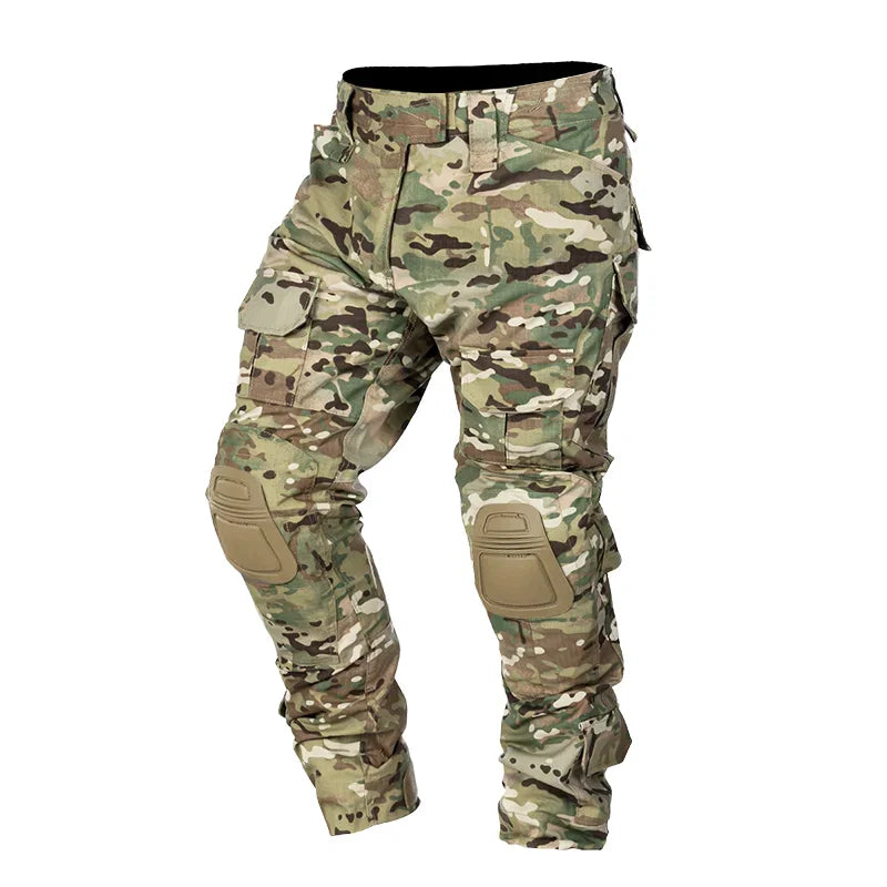 Tactical Uniform Camo Multicam Combat Shirts Cargo Pants +pads Sniper Hunting Clothes Suits Trainning Airsoft Paintball Sets