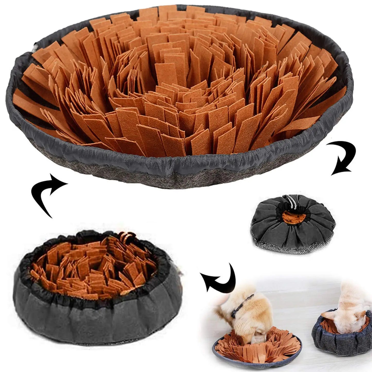 Vivifying Snuffle Mat for Dogs, Adjustable Nosework Mat for Small, Medium & Large Dogs, Interactive Dog Enrichment Toy