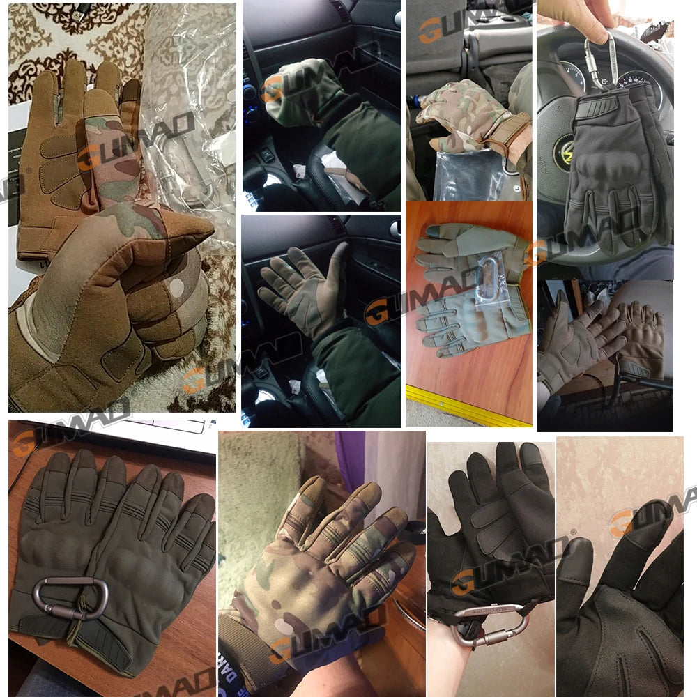Tactical Gloves Touch Screen Full Finger Glove Hard Shell Fleece Combat Airsoft Hunting Hiking Bicycle Cycling Ski Anti-skid Men