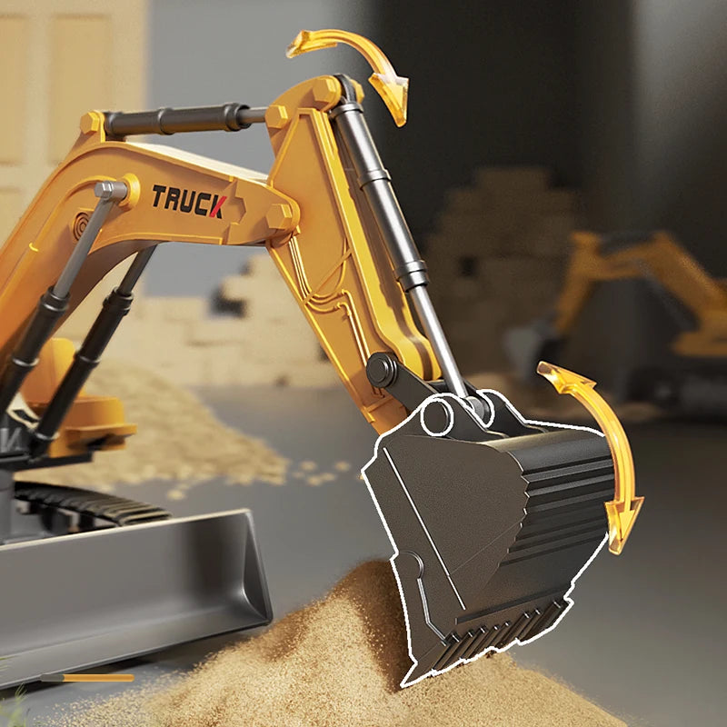 Premium RC Excavator - Alloy Remote Control Construction Vehicle with Lights
