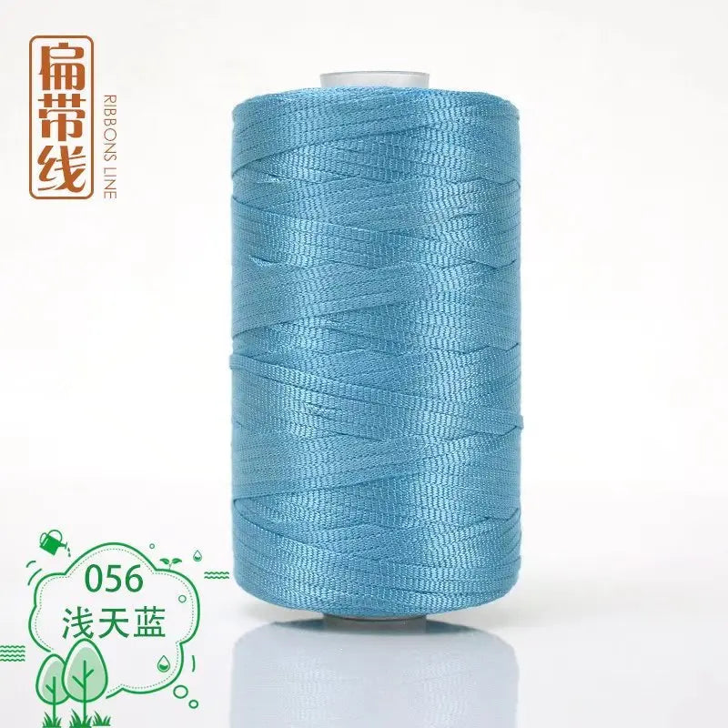 Flat line ice silk ice hemp bright silk hollow light body line summer sun hat hand-woven diy hook bag slipper cushion