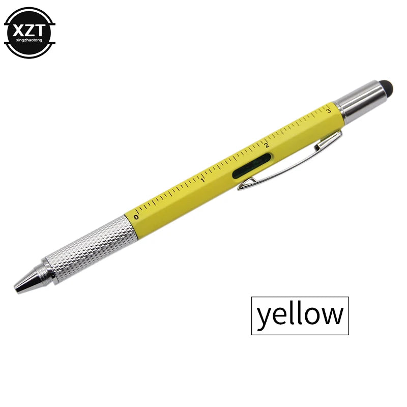 7 in1 Multifunction Screwdriver Ballpoint Pen with Modern Handheld Tool Measure Technical Ruler Touch Screen Stylus Spirit Level