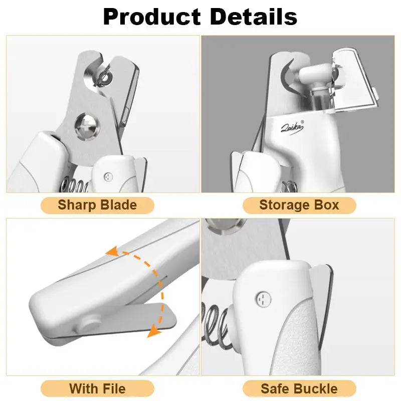 Pet Nail Clipper with LED Light Dog Cat Claw Blood Line Scissors Multifunction Nail Trimmer Pet Cleaning Grooming Supplies
