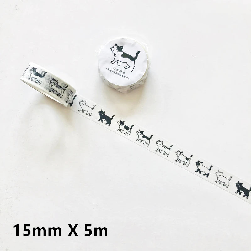 Premium Kawaii Cat Washi Tape - Cute Adhesive Masking Tape for DIY Crafts