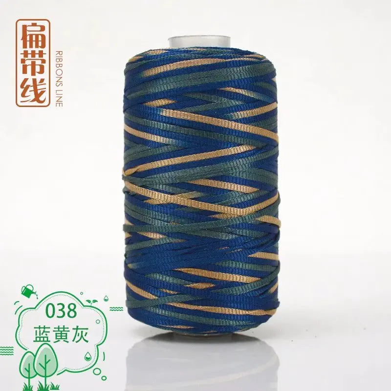 Flat line ice silk ice hemp bright silk hollow light body line summer sun hat hand-woven diy hook bag slipper cushion