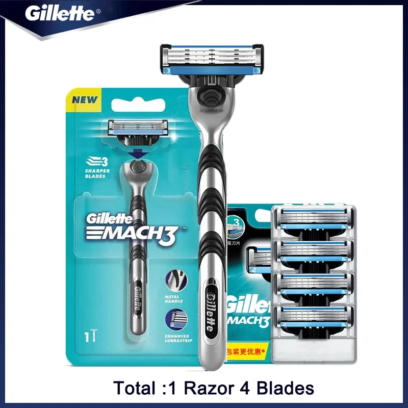 Genuine Gillette Mach 3 Manual Shaver For Men 3-Layers Blades Men's Razor Beard Shaving Hair Removal MACH 3 Shaver Razor
