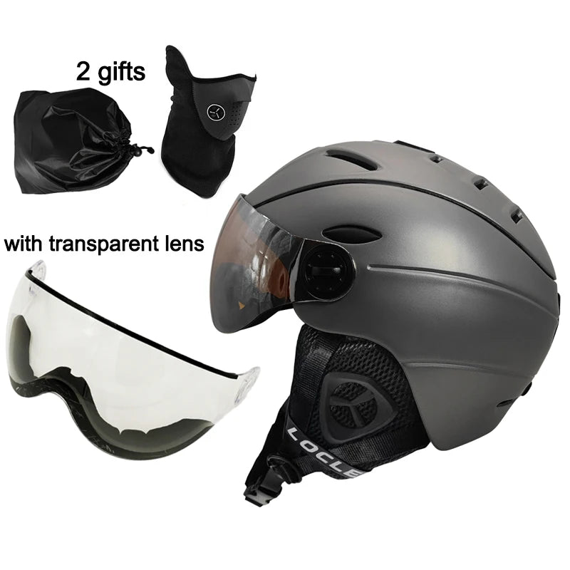 LOCLE Goggles Skiing Helmet Visor Men Women IN-MOLD CE Certificate Outdoor Sports Snow Snowboard Helmet Skateboard