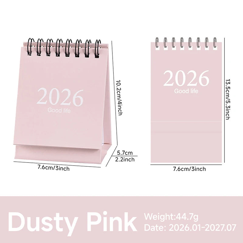 2026 Simple Calendar Small Desk Calendar Creative Coil Calendar Planner Desktop Decoration Office Stationery