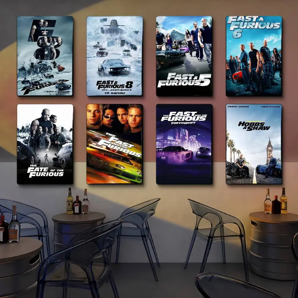 Fast And Furious Movie Whitepaper Poster HD Quality Poster Wall Art Painting Study Room Wall Decor