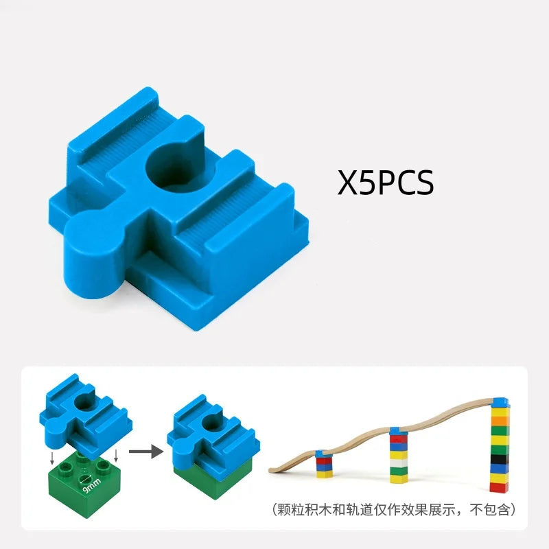 5-10PCS Wooden Train Track Accessories Plastic Building Blocks Adapters Wooden Track Connectors fit Wood Tracks Toys