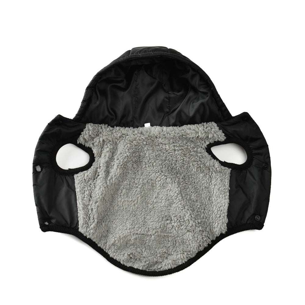 Pet Dog Jacket Coat For Small Medium Dogs Cats Winter Warm Fleece Hooded Clothes With D-ring French Bulldog Chihuahua Clothing