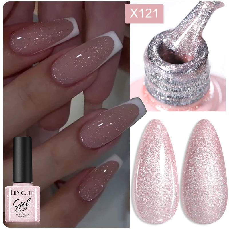 LILYCUTE Reflective Glitter Gel Nail Polish - 5ml Sparkling Liner