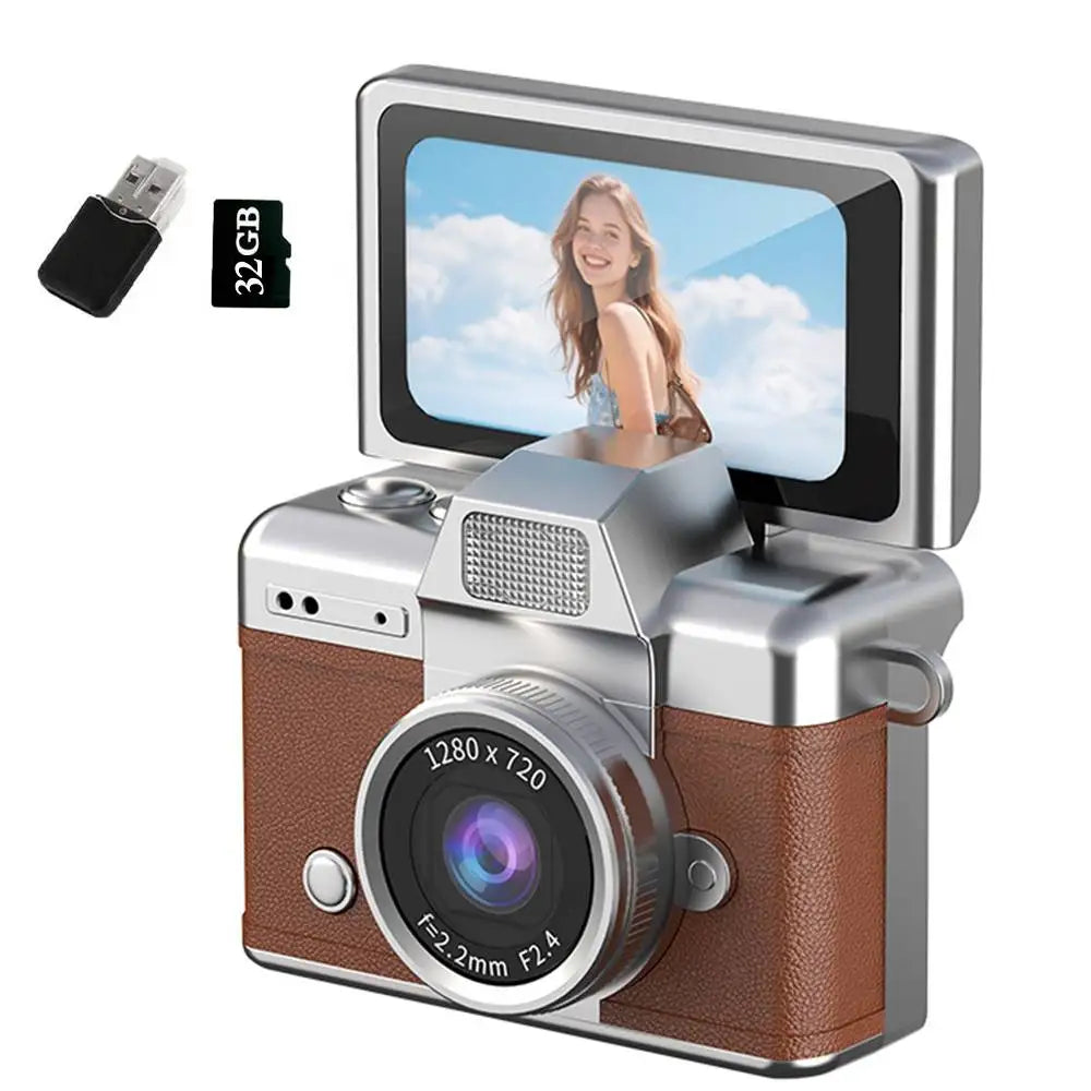 Mini Keychain Camera 1.47 Inch Flip Screen Digital CameraHD  Pocket Camcorder CCD for Kids Adults Gift for Birthdays New Year