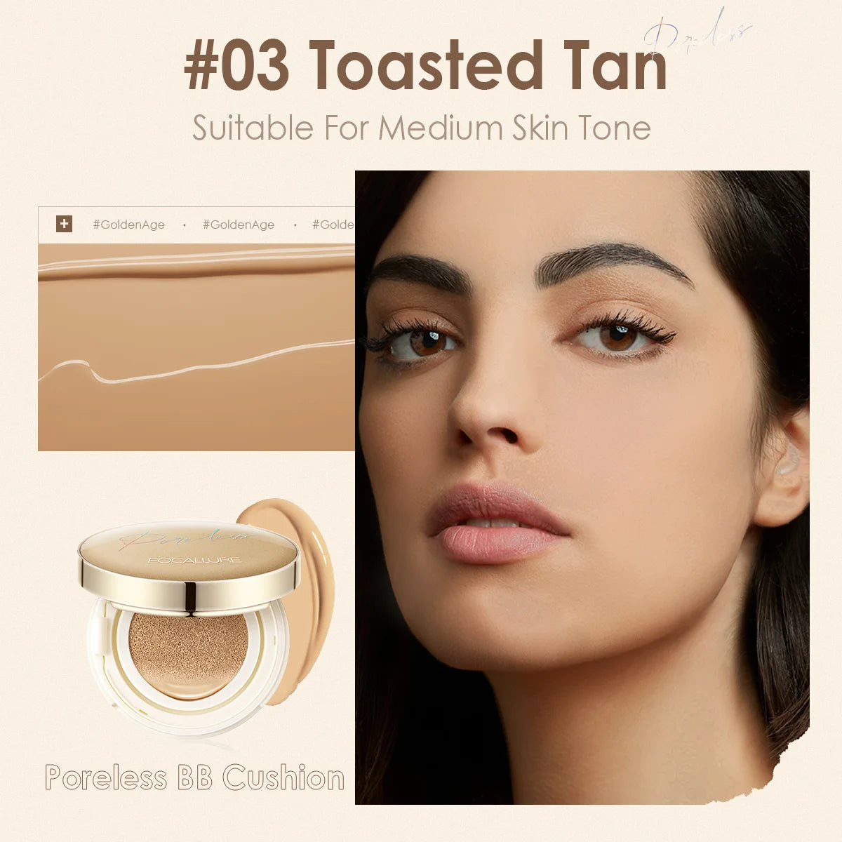 Wholesale FOCALLURE Foundation Air Cushion Waterproof Matte Base Poreless Full Coverage Face Cream Smooth Foundation Cosmetics