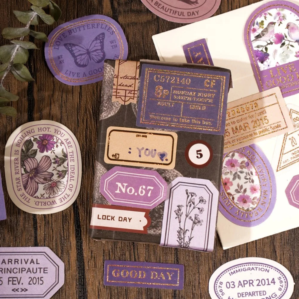 Mr. Paper Light Retro Label Box Stickers Writable Sealing Sticker Decoration Handbook Stickers Aesthetic Stationery 40pcs/box