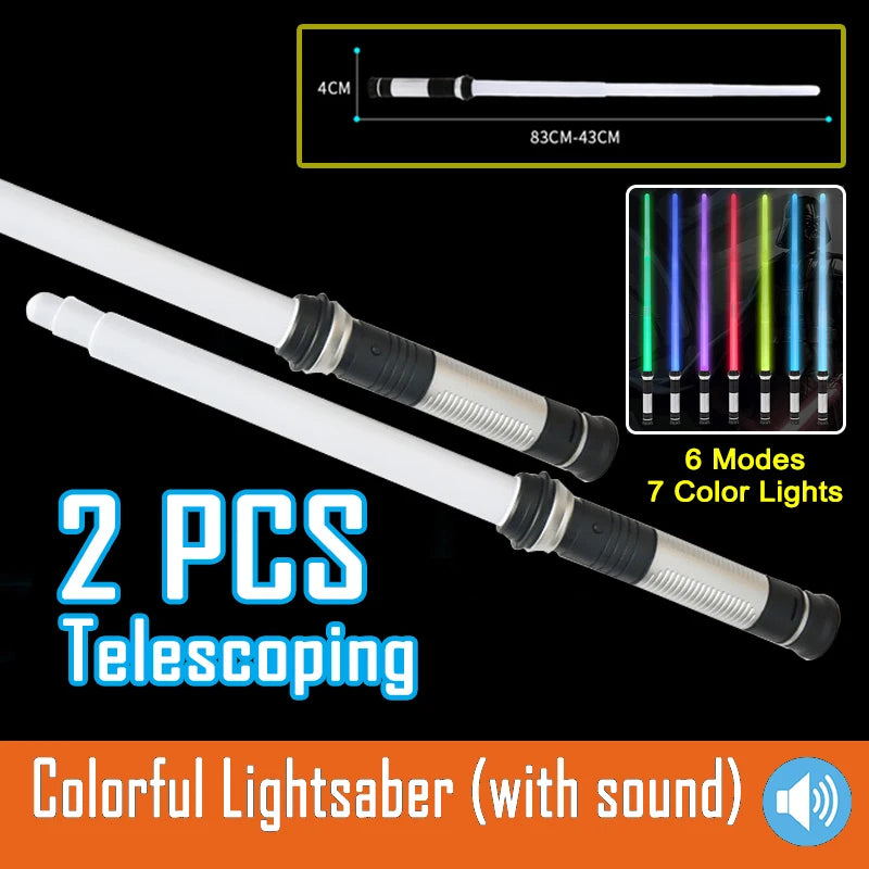 Premium RGB Lightsaber - 7 Color Changing LED Laser Sword with Sound