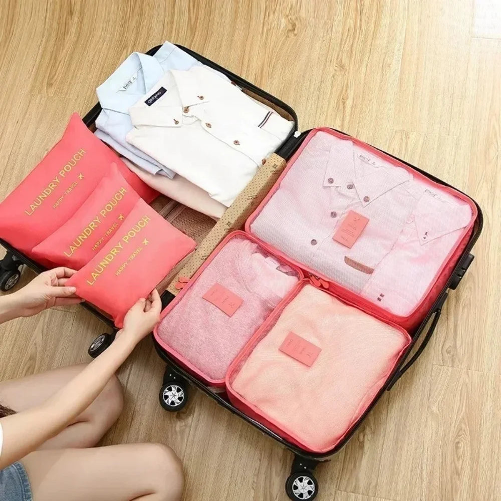 6 Pcs/Set Travel Storage Bag Protable Large Capacity Waterproof Luggage Clothing Underwear Storage Bag Travel Bag With Zipper