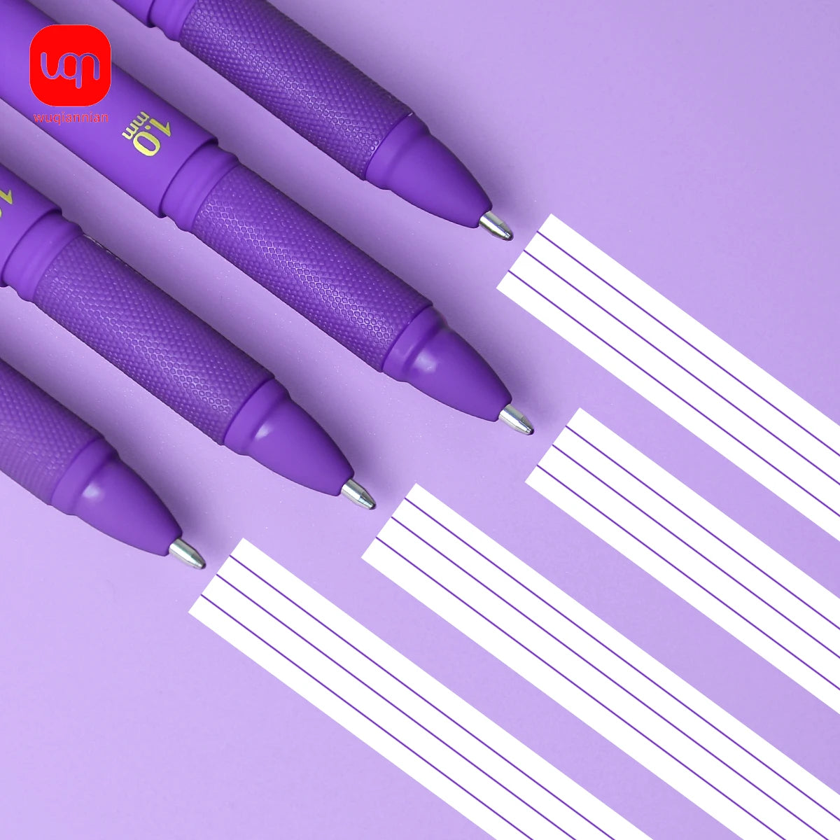3pcs Purple Ink Gel Pens,1.0mm,Large Capacity Refill,Office Supplies Back to School Stationery,Student Pen Writing Tools