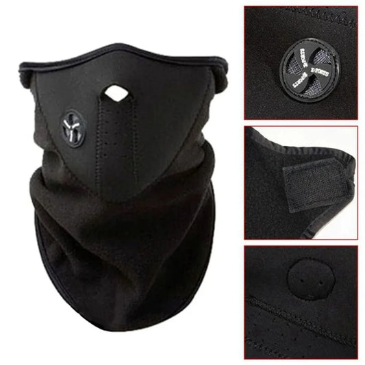 Winter Cycling Mask Warm Windproof Dustproof Motocycle Half Face Cover Breathable Mesh Polar Fleece Thermal Ski Face Mask