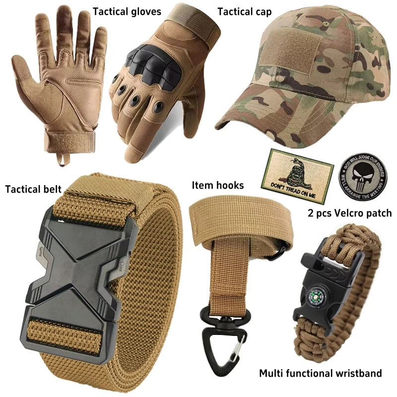 Men's Hunting Paintball Multicam Camouflage with Knee Pads Tactical Pants man Combat uniform Military Trousers Work clothing