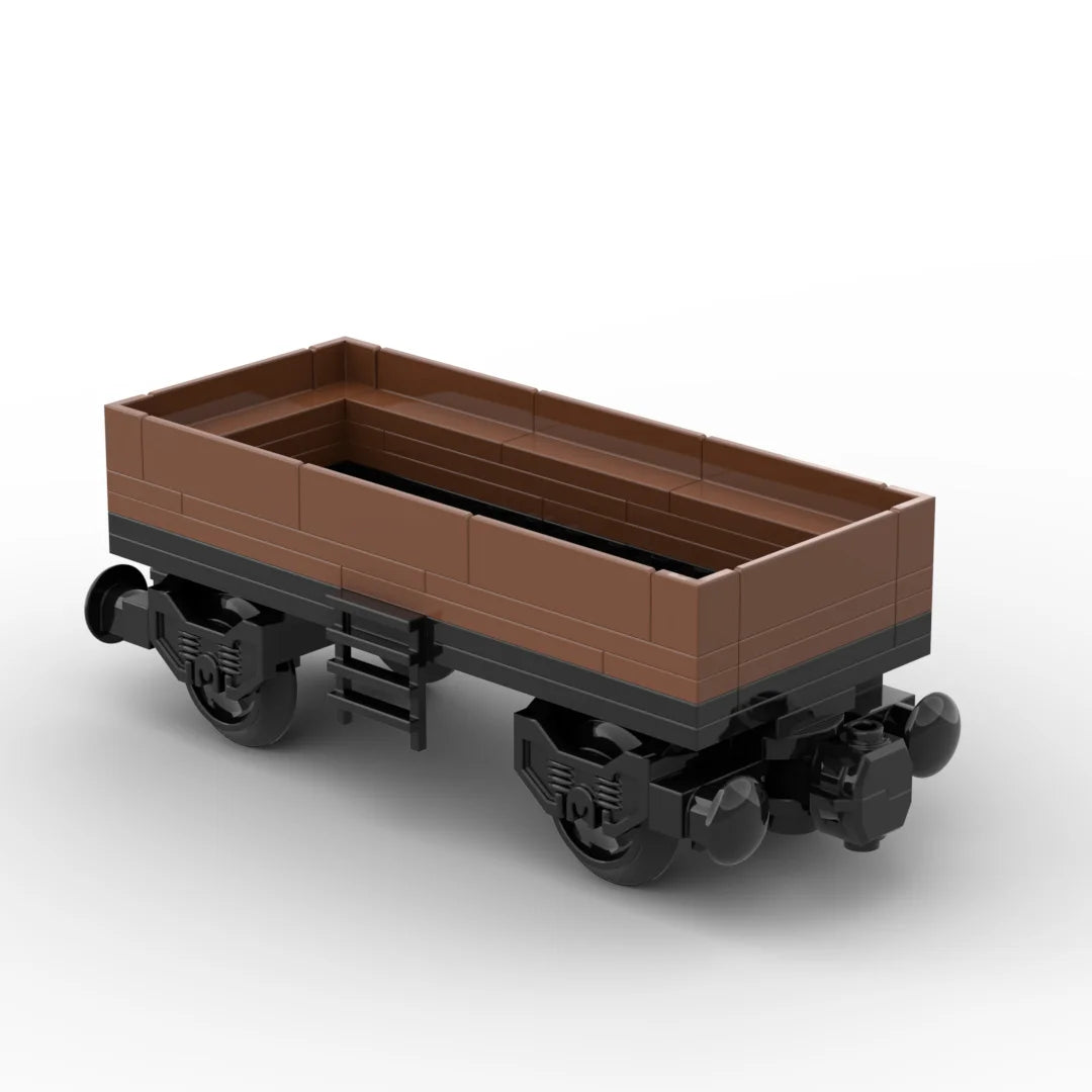 MOC Building Blocks City Freight Train Model Transport Carriage Children DIY Assembly Brick Toys Birthday Gift